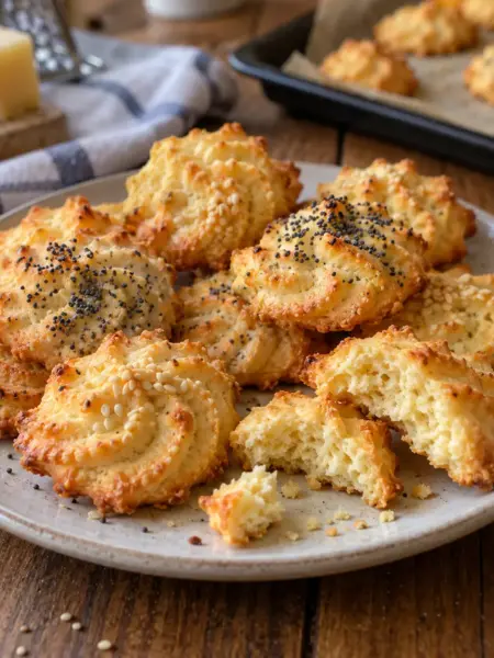 Herzhafte Käseplätzchen mit Sesam und Mohn