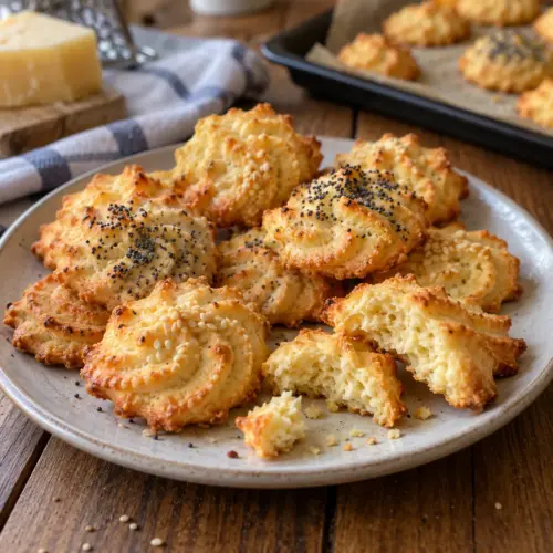 Herzhafte Käseplätzchen mit Sesam und Mohn